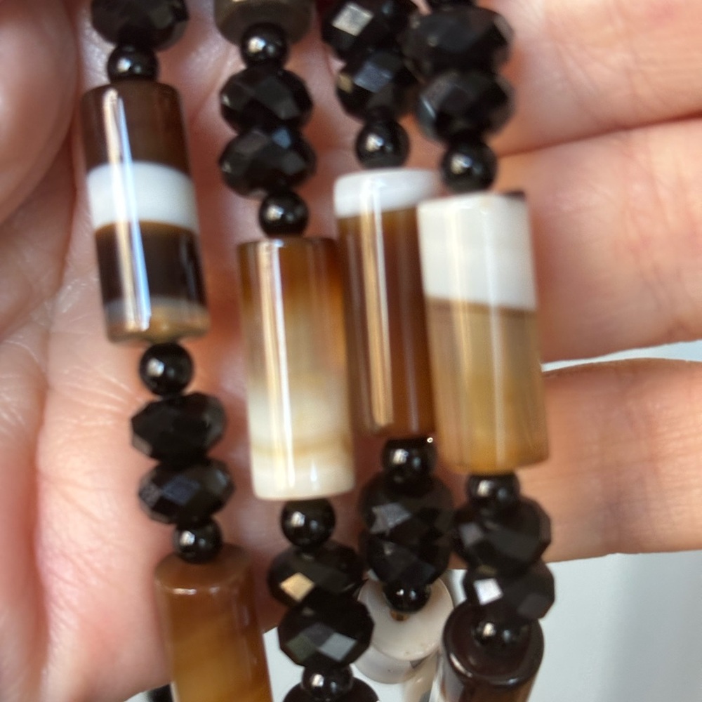 Jay King DTR Mine Finds Botswana Agate 35” Necklace 925 Sterling